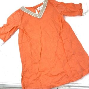 Janie Jack orange beach swim cover up tunic summer dress 2T A9
